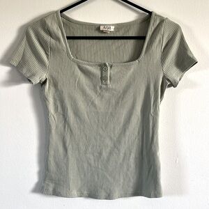 A.N.A. A New Approach light / mint green ribbed t-shirt blouse
